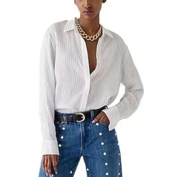 J. Crew Textured Drapery Button Down Shirt Women’s Sz. S - Picture 1 of 8
